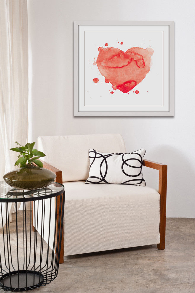 "Heart Splash Square" Framed Art Print