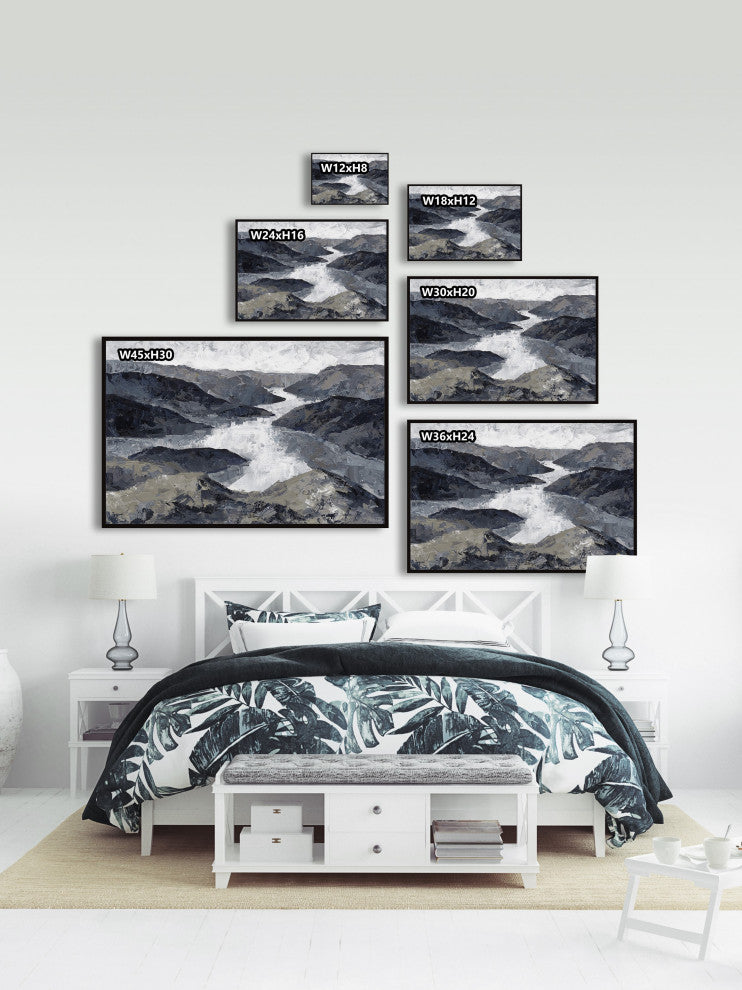 "Flow Like a Great River" Floater Framed Painting Print on Canvas, 60x40