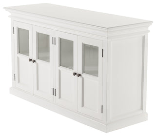 Classic White Halifax Buffet with 4 Glass Doors