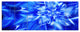 Rotating Bright Blue Fireworks, Floral Canvas Art Print, 70"x28", 6 Panels