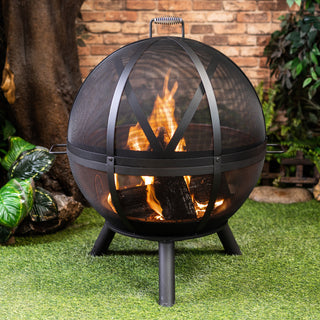 34" Diameter Outdoor Steel Woodburning Sphere Fire Pit