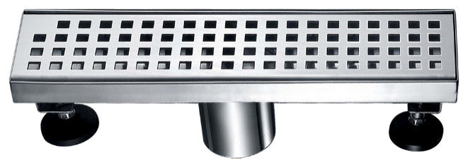 Dawn 12" Linear Shower Drains With Hair Trap Set, Polished Satin, Brisbane