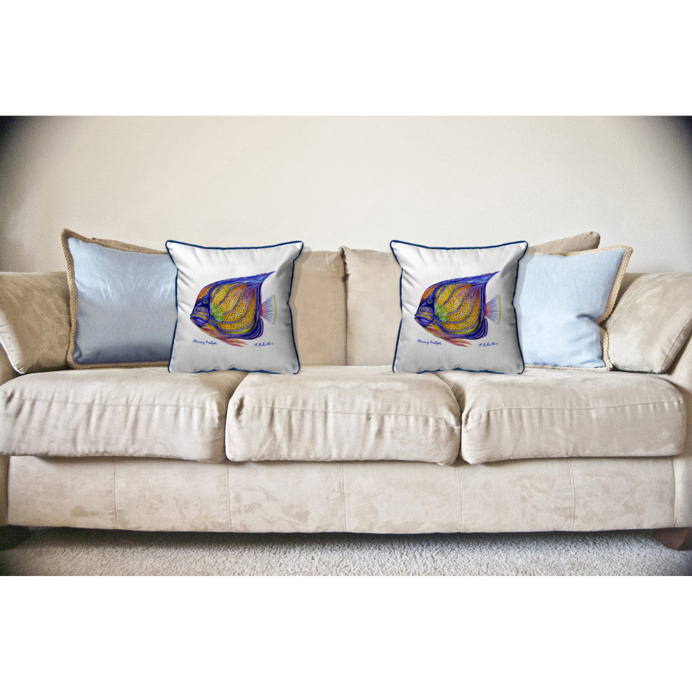 Blue Ring Angelfish Large Indoor/Outdoor Pillow 18x18