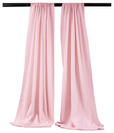LA Linen Polyester Poplin Backdrop Drape 96"x58", 2 Pack, Light Pink