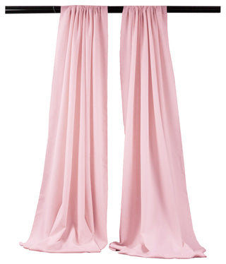 LA Linen Polyester Poplin Backdrop Drape 96"x58", 2 Pack, Light Pink