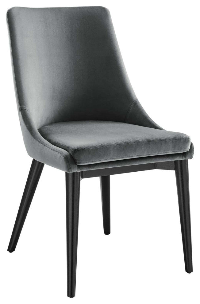 Viscount Accent Performance Velvet Dining Chairs, Set of 2, Gray