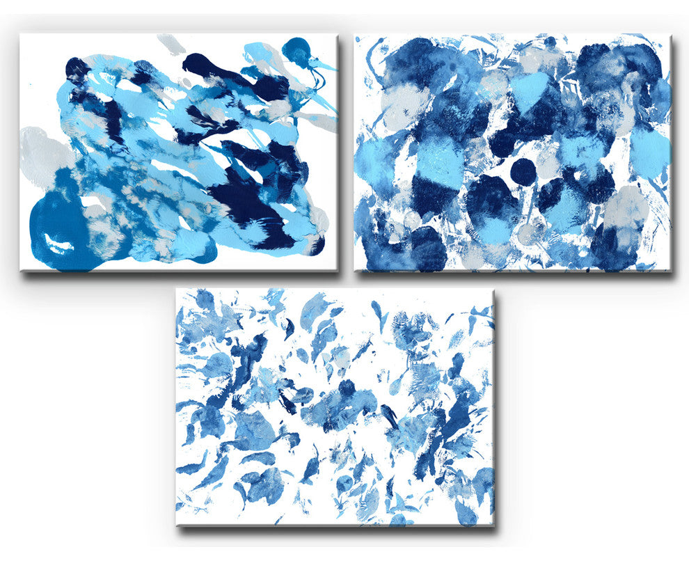 Ready2HangArt 'Rainy Moves I-III' Wrapped Canvas Art Set, 30"x120" 3-Panels