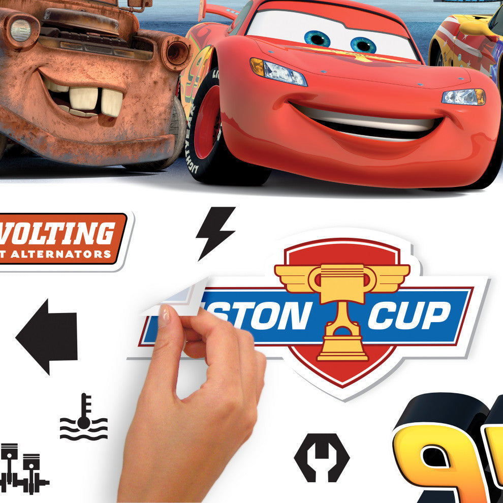 Cars Peel and Stick Giant Wall Decals With Alphabet