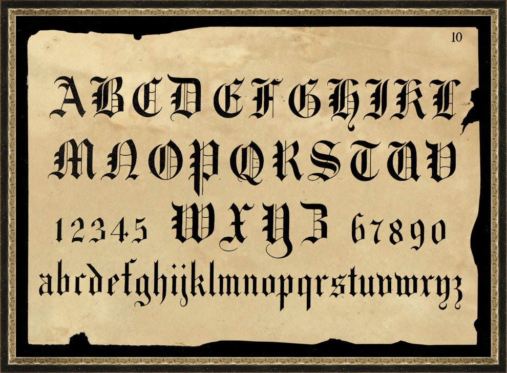 Vintage Alphabet 1, Giclee Reproduction Artwork