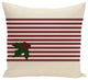 Holly Stripe, Decorative Holiday Stripe Print Pillow, Cranberry, 26"x26"