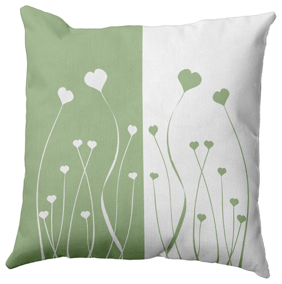 Growing Love Decorative Throw Pillow, Fresh Green, 16"x16"