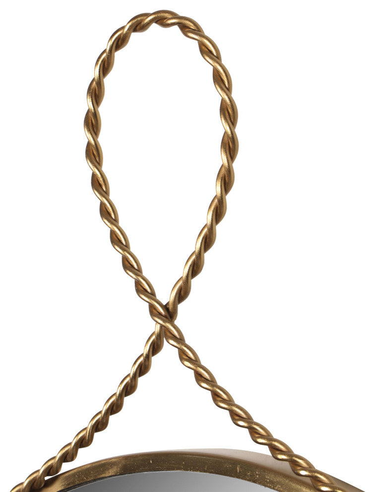 Ravina Braided Brass Wall Mirror, Oval