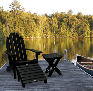 1 Essential Adirondack Chair, 1 Essential Ottoman, 1 Essential Side Table, Abyss