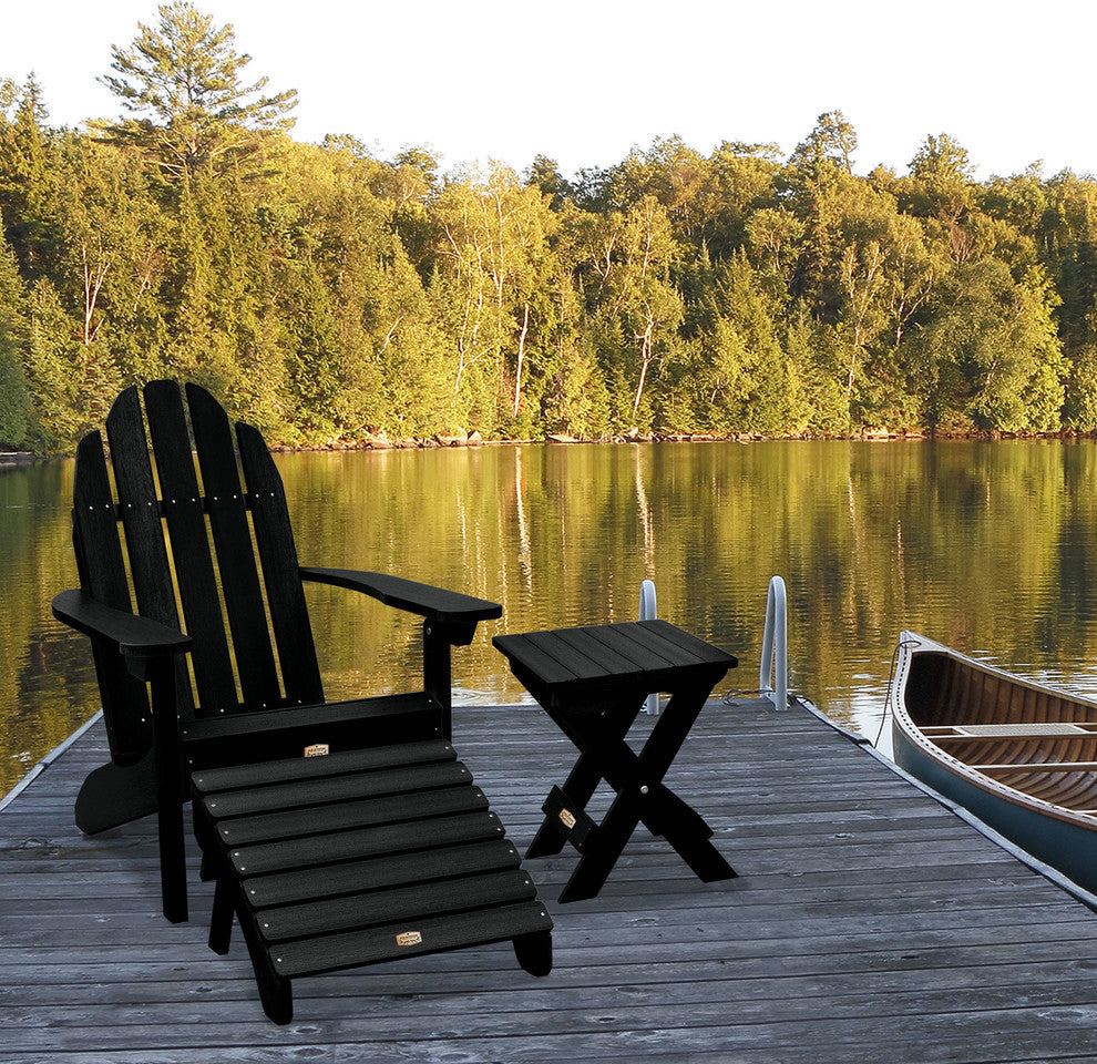 1 Essential Adirondack Chair, 1 Essential Ottoman, 1 Essential Side Table, Abyss