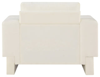 Madeline Chenille Fabric Upholstered Chair, Cream, Chair