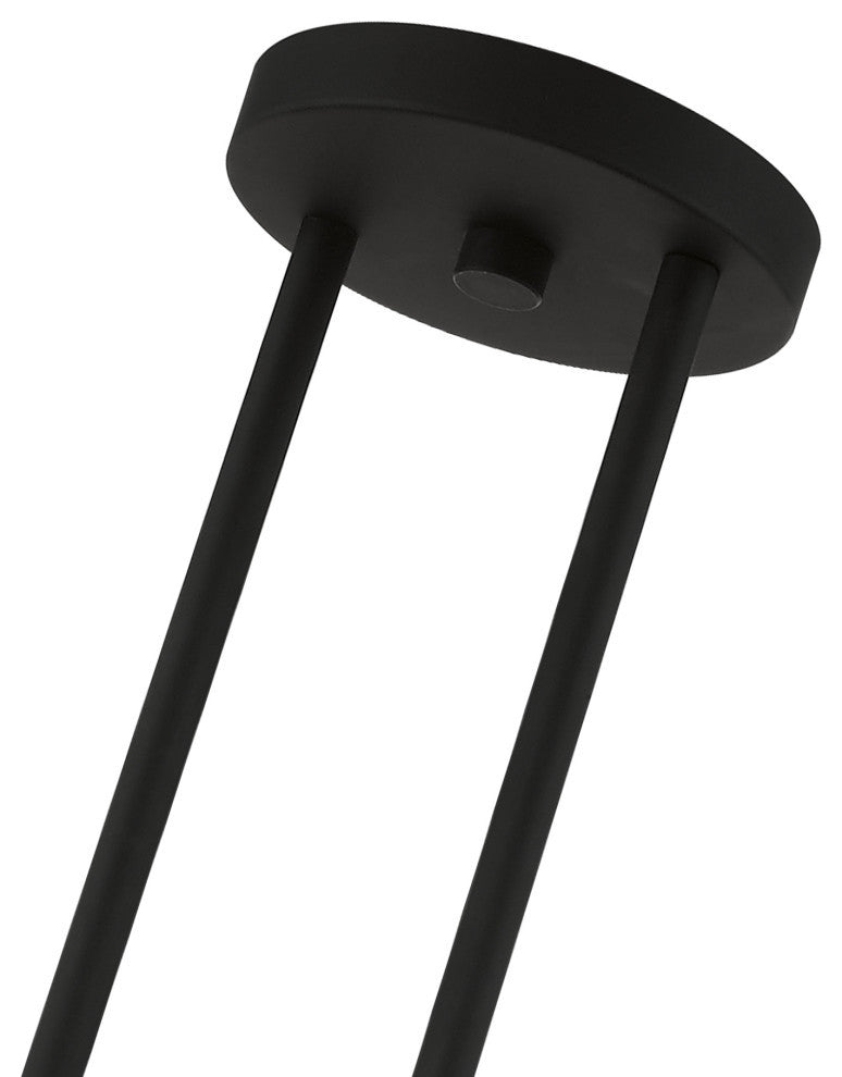 Schofield 3 Light Black With Brushed Nickel Accents Linear Chandelier