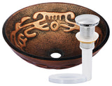 Mosaico Glass Vessel Sink and Drain, Chrome