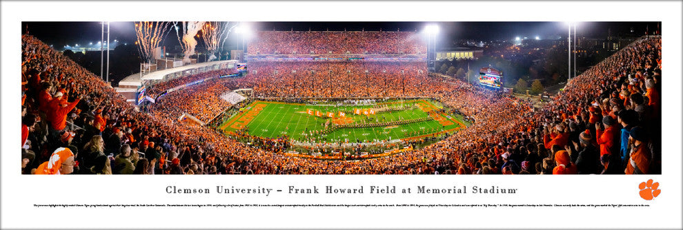 Clemson Tigers Football (50 Yd) - Unframed