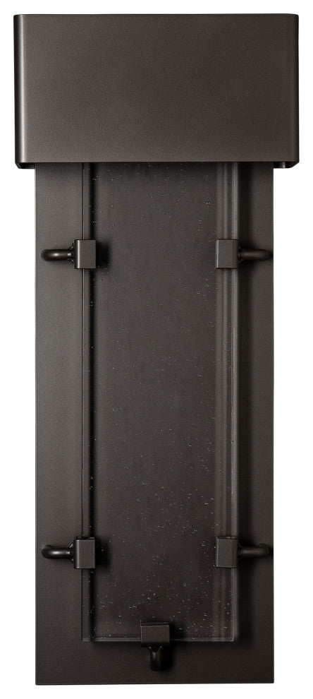 Ursa Small LED Outdoor Sconce, Coastal Dark Smoke Finish, Seeded Clear Glass