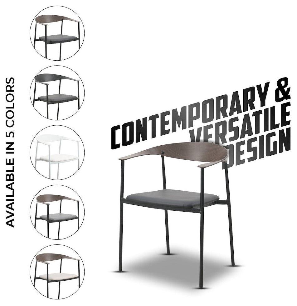 Kora Collection Modern Dining Chair Brown Back with Black Seat