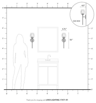 Willow 1 Light Brushed Nickel Vanity Sconce