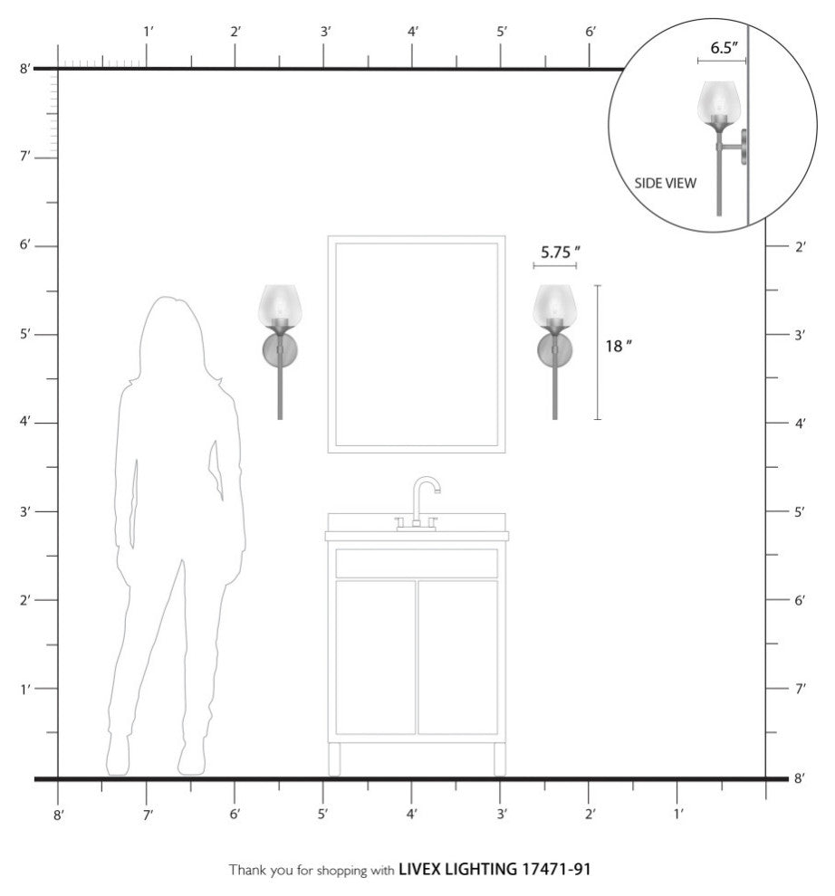 Willow 1 Light Brushed Nickel Vanity Sconce