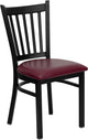 Flash Furniture Hercules Black Back Metal Dining Chair in Burgundy