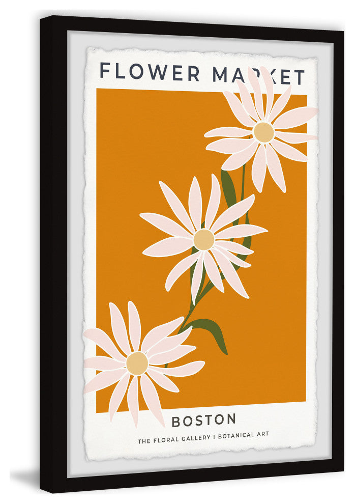 "Flower Market Boston" Framed Painting Print, 12x18