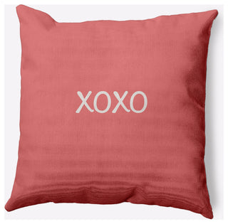 XOXO Valentines Decorative Throw Pillow, Coral, 26"x26"