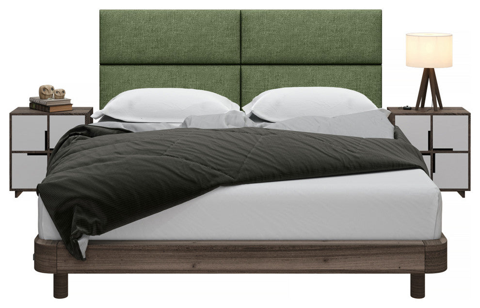 Jaxx Panelist Modern Padded Headboard, Set of 4 Panels, Queen, Cypress Green