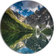 Reflection Of Mountain Peaks, Landscape Round Wall Art, 11"