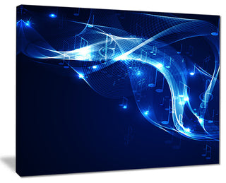 "Blue Musical Background" Abstract Digital Art Canvas Print