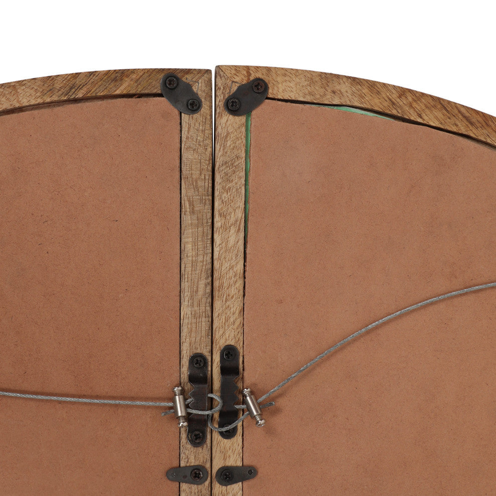 Finley Rustic Handcrafted Round Pie Mirror