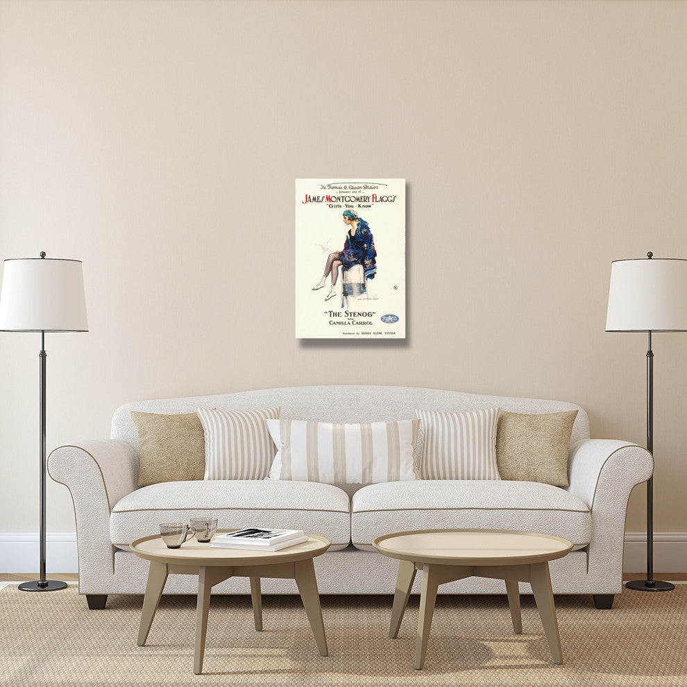 "The Stenog, 1918" Stretched Canvas Giclee by Hollywood Photo Archive, 24x36"