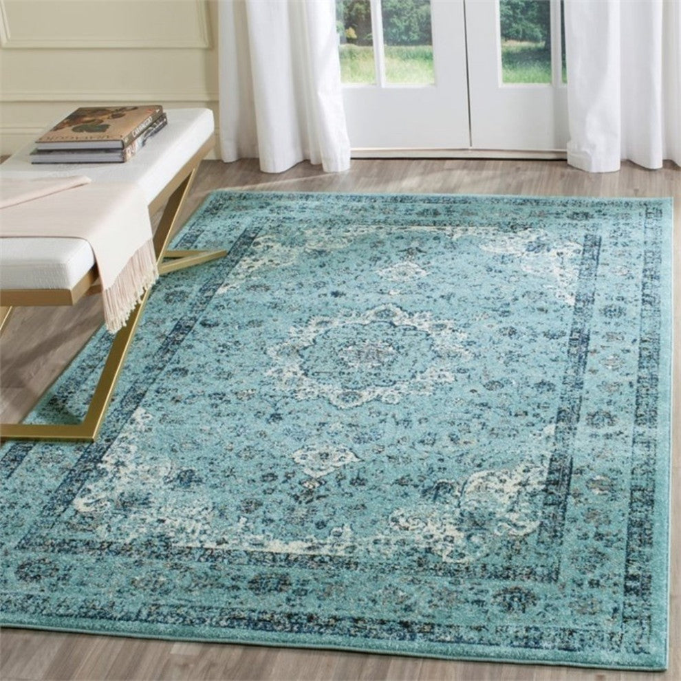 Safavieh Evoke 8' X 10' Power Loomed Rug in Light Blue and Light Blue