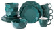 Stone Lain Jamie Porcelain 16 Piece Dinnerware Set, Green