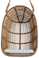 Renoir Rattan Hanging Swing Chair, Antique, Tempotest White Canvas Cushion