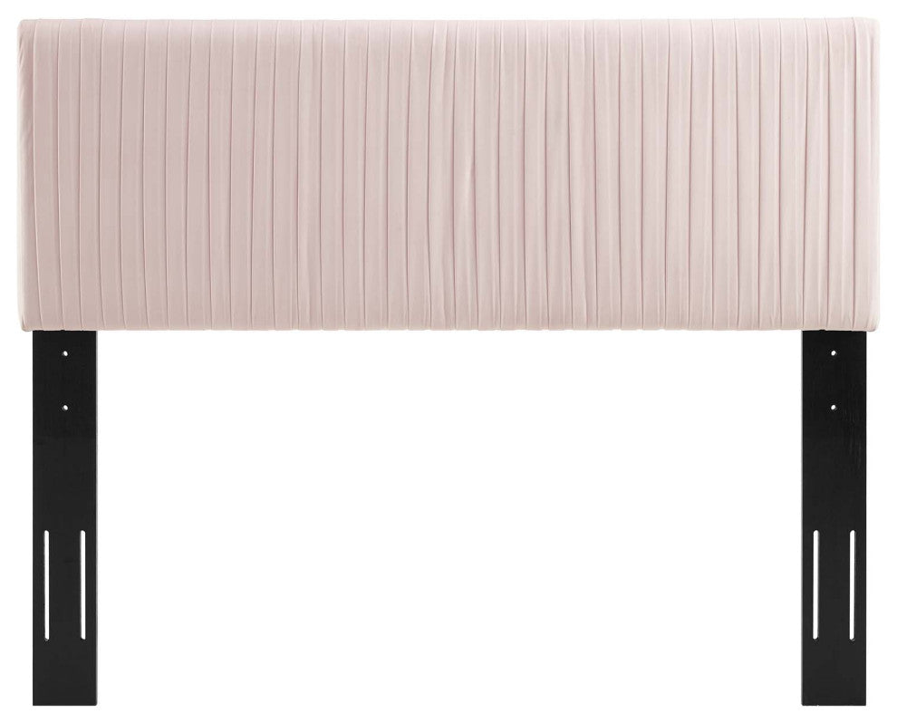 Eloise Channel Tufted Performance Velvet Twin Headboard-Pink