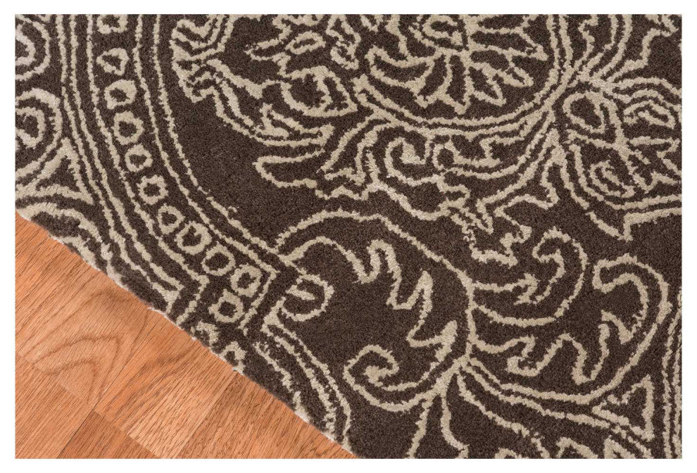 5" X8" X 0.5" Gray Wool Area Rug