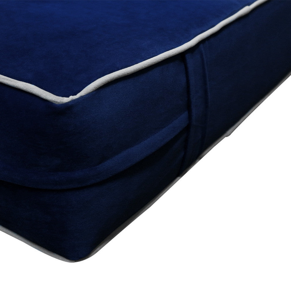STYLEV1 TwinXL Velvet ContrastPipe IndoorDaybed Mattress Pillow, Cover Only