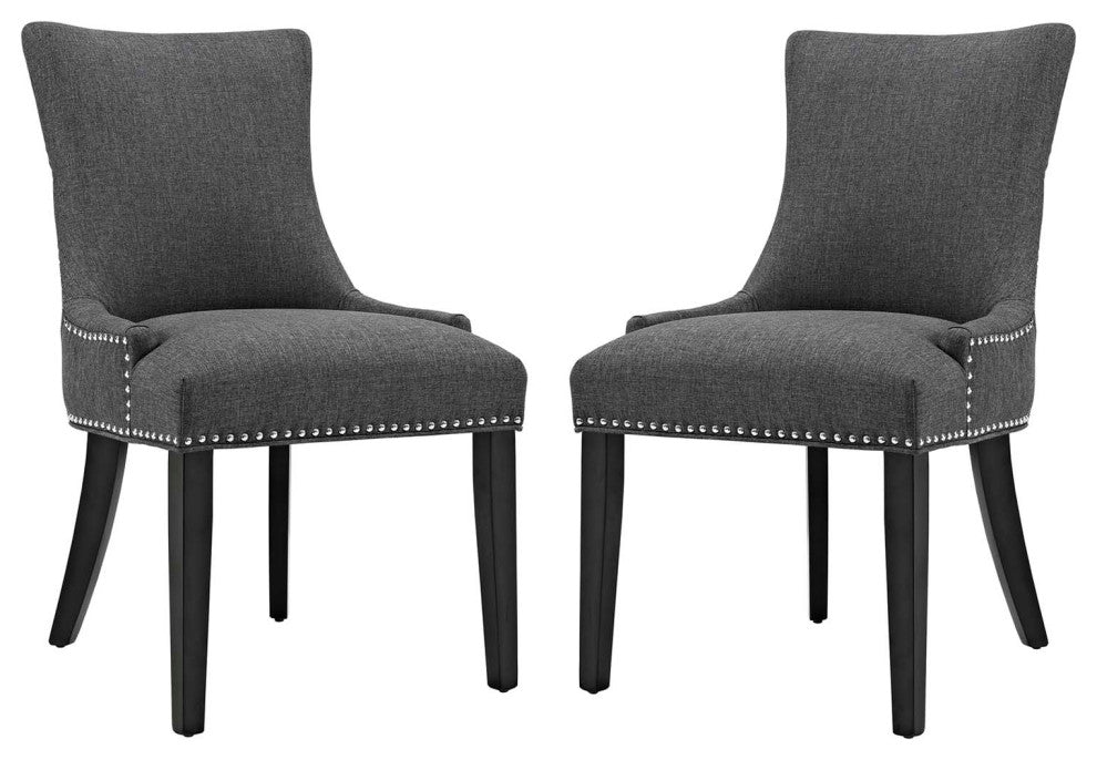Marquis Dining Side Chair Fabric Set of 2 Gray