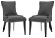 Marquis Dining Side Chair Fabric Set of 2 Gray