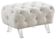 Crescent Velvet Upholstered Ottoman, Cream