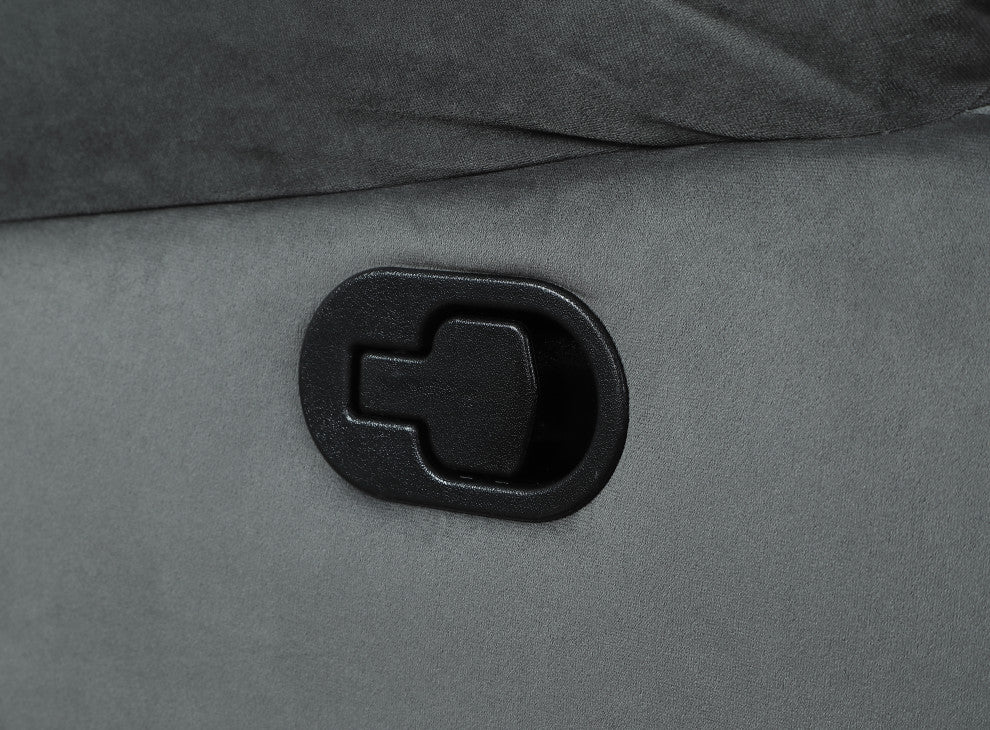 Axel Contemporary Microfiber Recliner Loveseat Gray