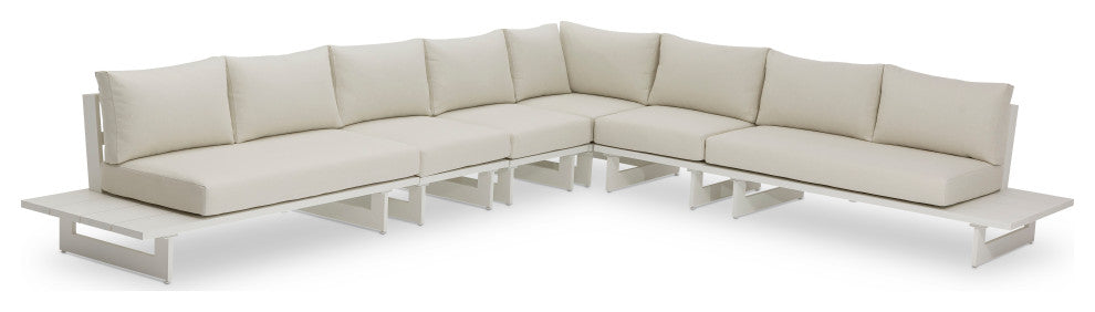 Maldives Cream Water Resistant Fabric Outdoor Patio Modular Sectional