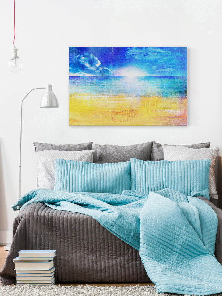 "Horizon Sun" Painting Print on Wrapped Canvas, 30"x20"