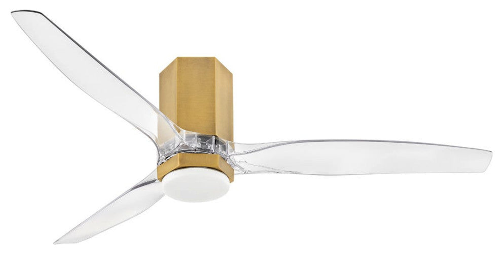 Hinkley Facet LED Ceiling Fan, Heritage Brass, 52"