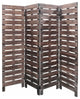 72" Brown Folding Four Panel Screen Room Divider