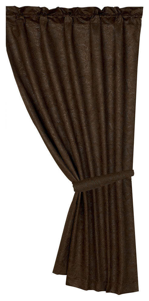 Chocolate Tooled Leather Curtain
