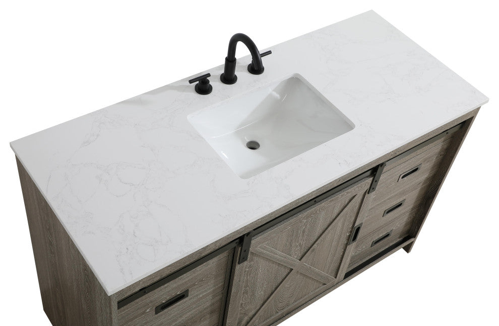 Home Living 54" Single Bathroom Vanity, Rustic Grey